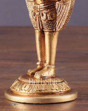 Brass standing Garuda Idol 4 inch anjali mudra - Budhshiv.com