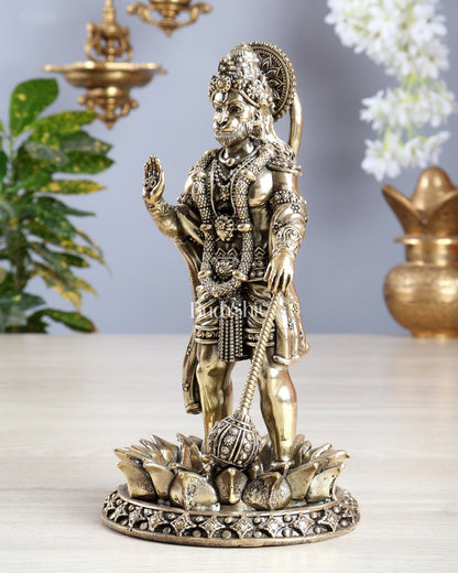 Brass Standing Hanuman Idol – Superfine Carvings 8 inch - Budhshiv.com