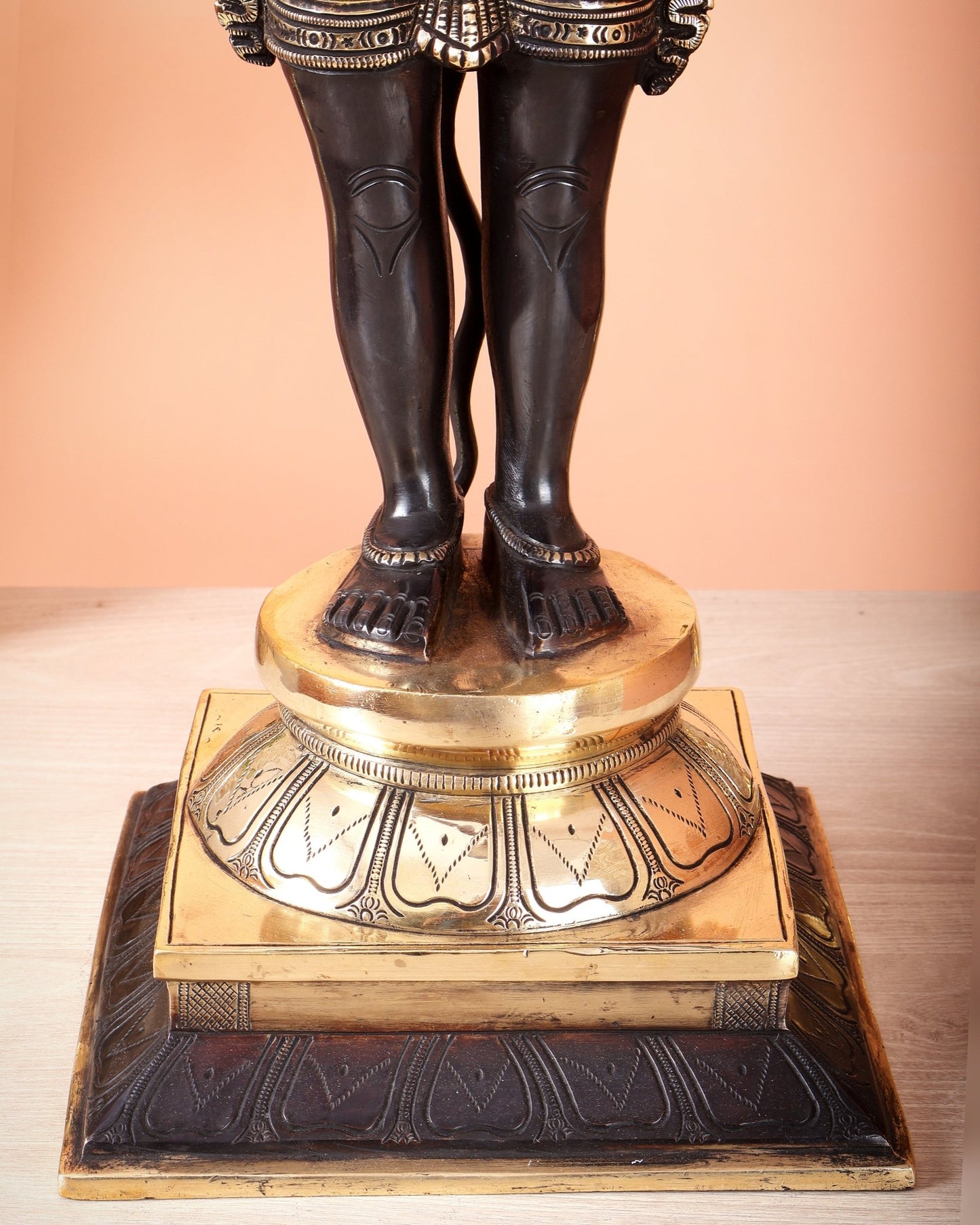Brass Standing Hanuman Statue Blessing Mudra Black Edition | 23 Inch Idol - Budhshiv.com
