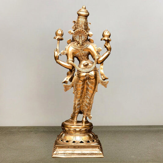 Brass Standing Lakshmi Idol - 19 Inch - Budhshiv.com