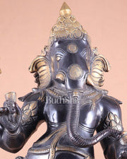 Brass standing Lord Ganesha Statue - 20 Inch - Budhshiv.com