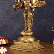 Brass Standing Panchmukhi Hanuman Statue 22 inch - Budhshiv.com
