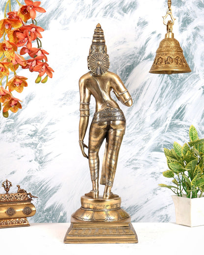 Brass Standing Parvati Sivagami Bhoga Shakti Idol – timeless Chola inspired Statue 23" - Budhshiv.com