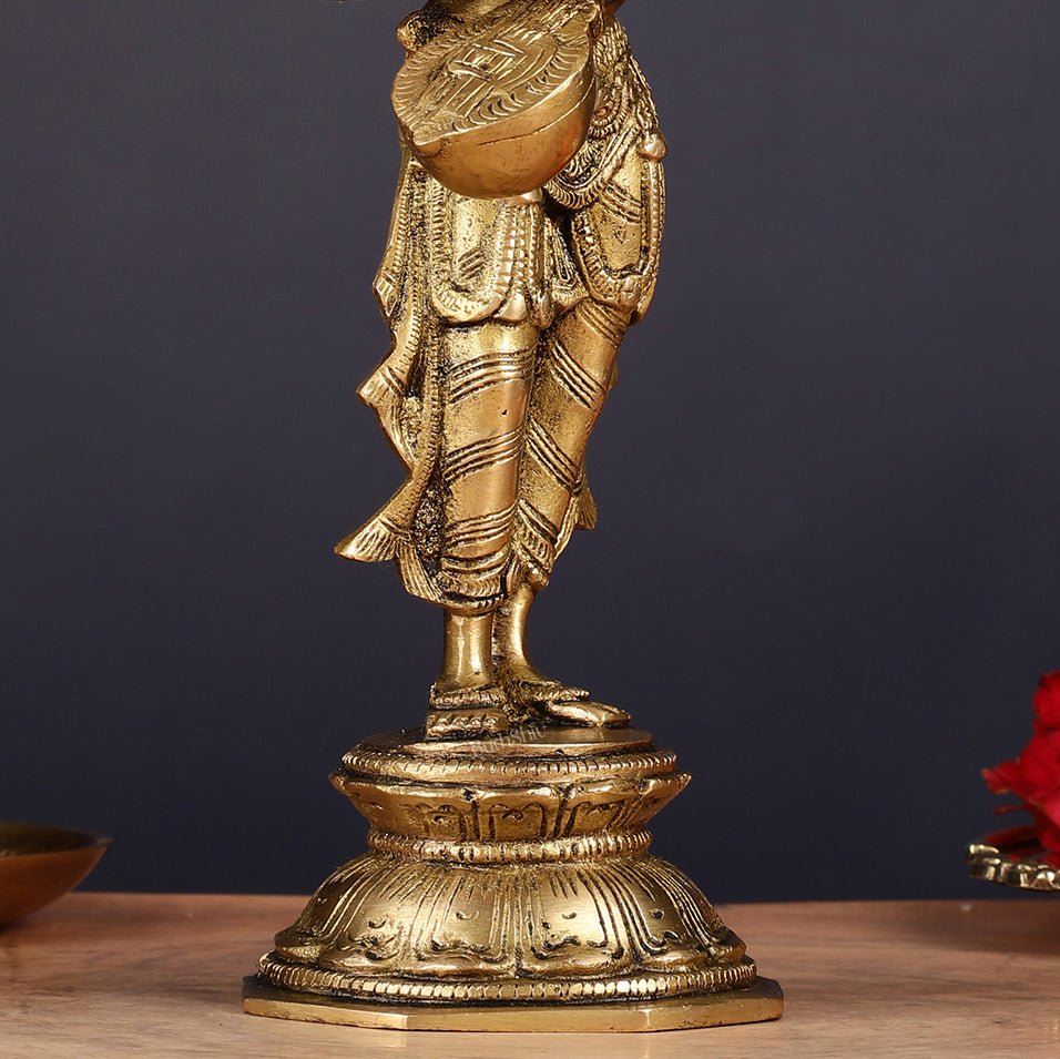 Brass Standing Saraswati Idol 10" - Budhshiv.com