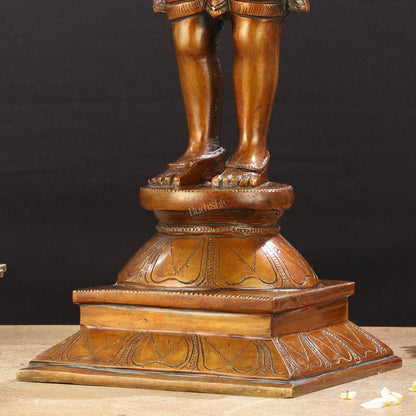 Brass Standing Shiva Pashupatinath Statue 18 inch - Budhshiv.com