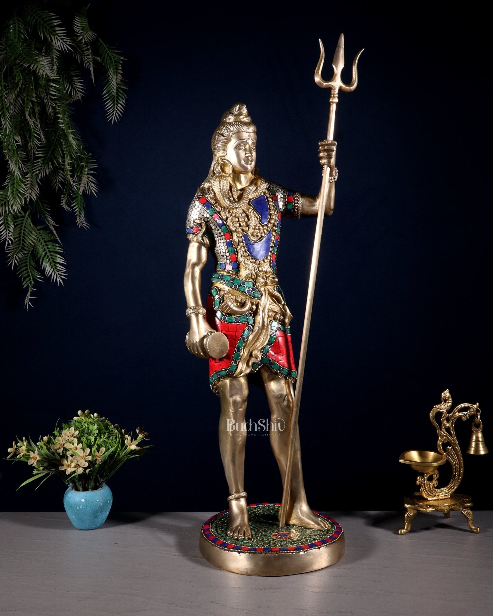 Brass Standing Shiva Statue 23 inch - Budhshiv.com