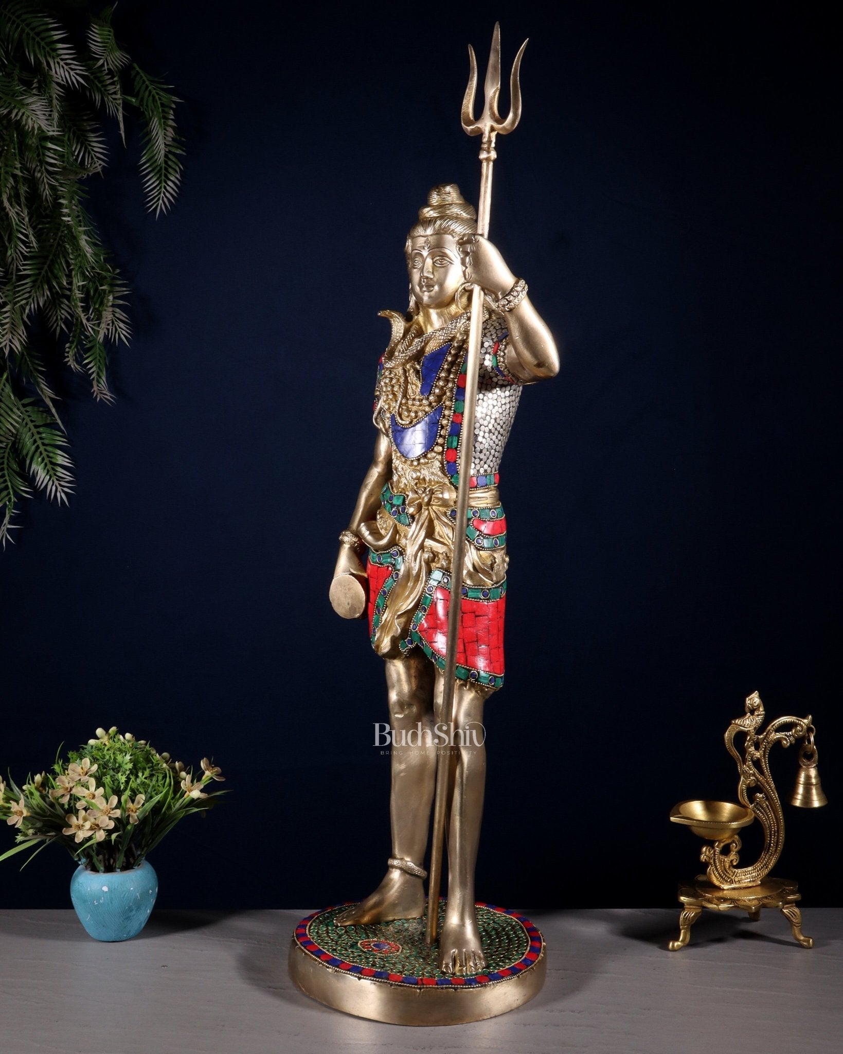 Brass Standing Shiva Statue 23 inch - Budhshiv.com