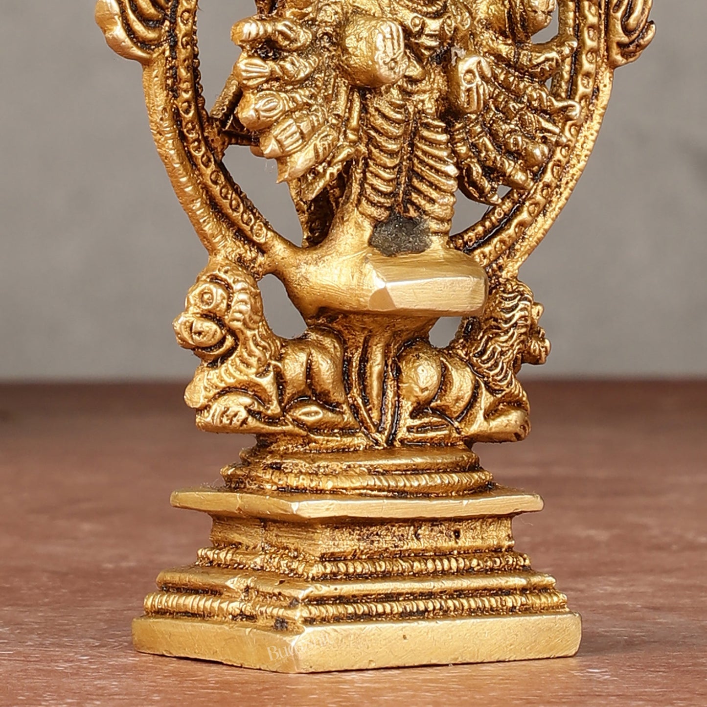 Brass Sudharashna Chakara Vishnu and Narsimha Chakrathazhwar 4" - Budhshiv.com