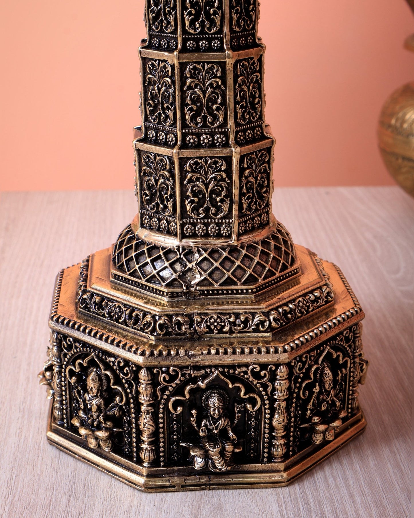 Brass Superfine Annam Pakshi Ashtalakshmi Samai Diya Tower Lamp (12 Inch) - Budhshiv.com