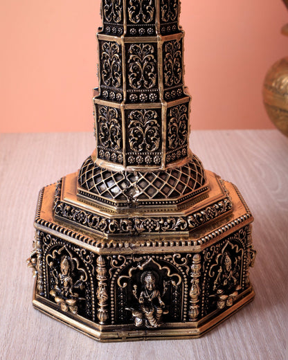 Brass Superfine Annam Pakshi Ashtalakshmi Samai Diya Tower Lamp (12 Inch) - Budhshiv.com