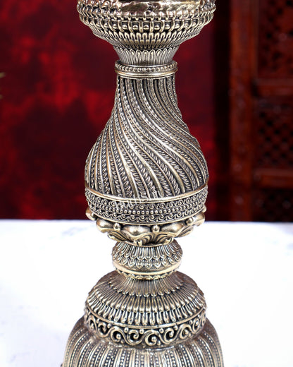 Brass Superfine Annam Pakshi Oil Lamp | Intricate Carvings 12 inch - Budhshiv.com