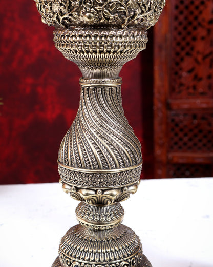 Brass Superfine Annam Pakshi Villaku Oil Lamp Diya | Pure Brass Swan Lamp | South Indian Temple Diya 12 inch - Budhshiv.com