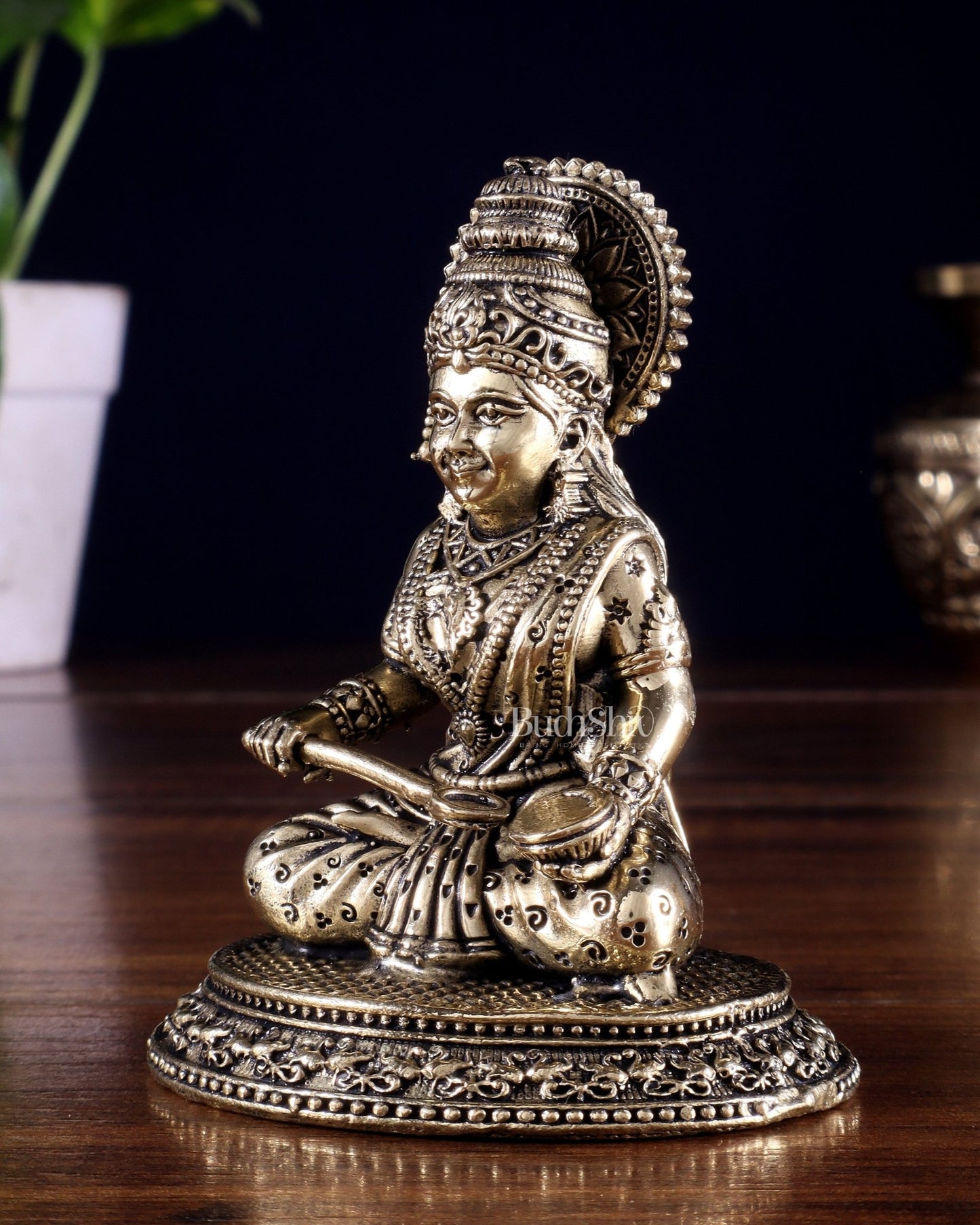 Brass Superfine Annapurna Devi Idol – 3.5 Inch - Budhshiv.com
