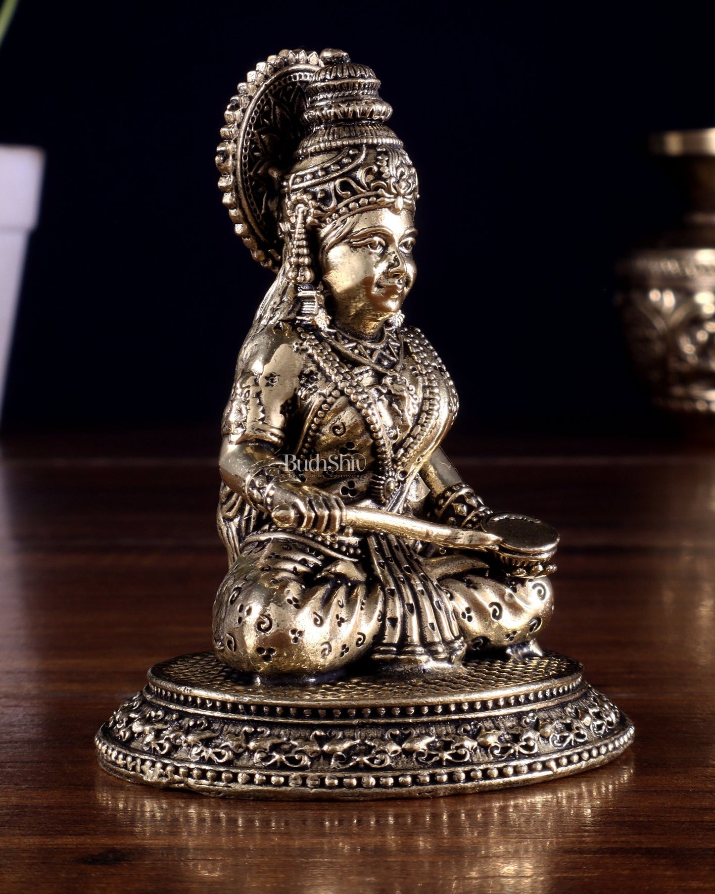 Brass Superfine Annapurna Devi Idol – 3.5 Inch - Budhshiv.com