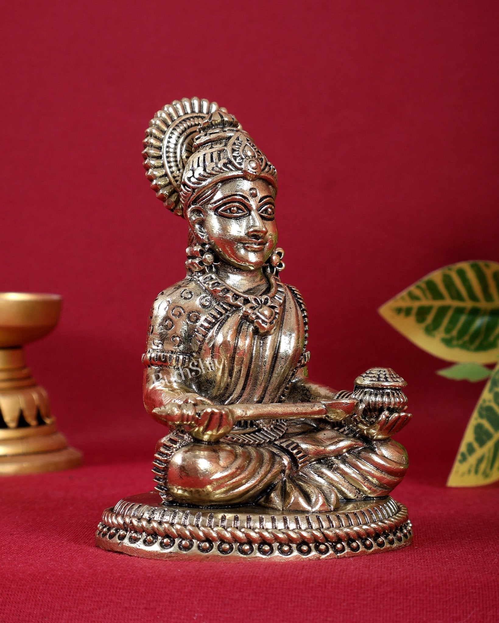 Brass Superfine Annapurna Devi Idol – 4 Inch Highly Detailed Sacred Statue (226 GM) - Budhshiv.com