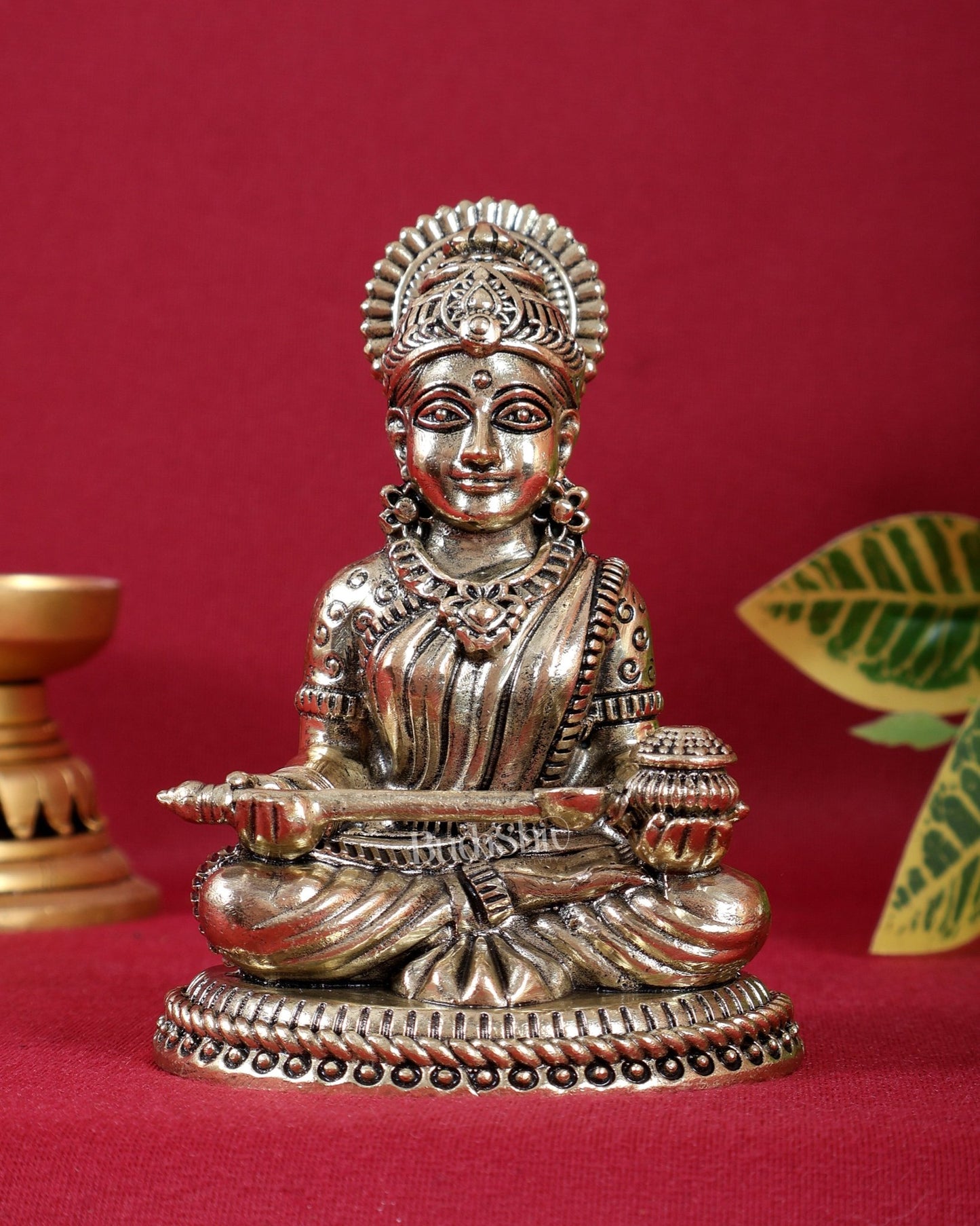 Brass Superfine Annapurna Devi Idol – 4 Inch Highly Detailed Sacred Statue (226 GM) - Budhshiv.com