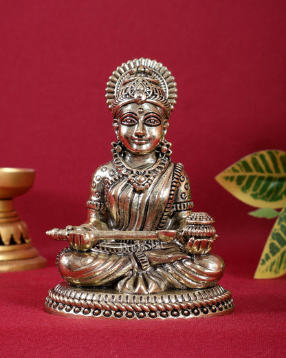 Brass Superfine Annapurna Devi Idol – 4 Inch Highly Detailed Sacred Statue (226 GM) - Budhshiv.com