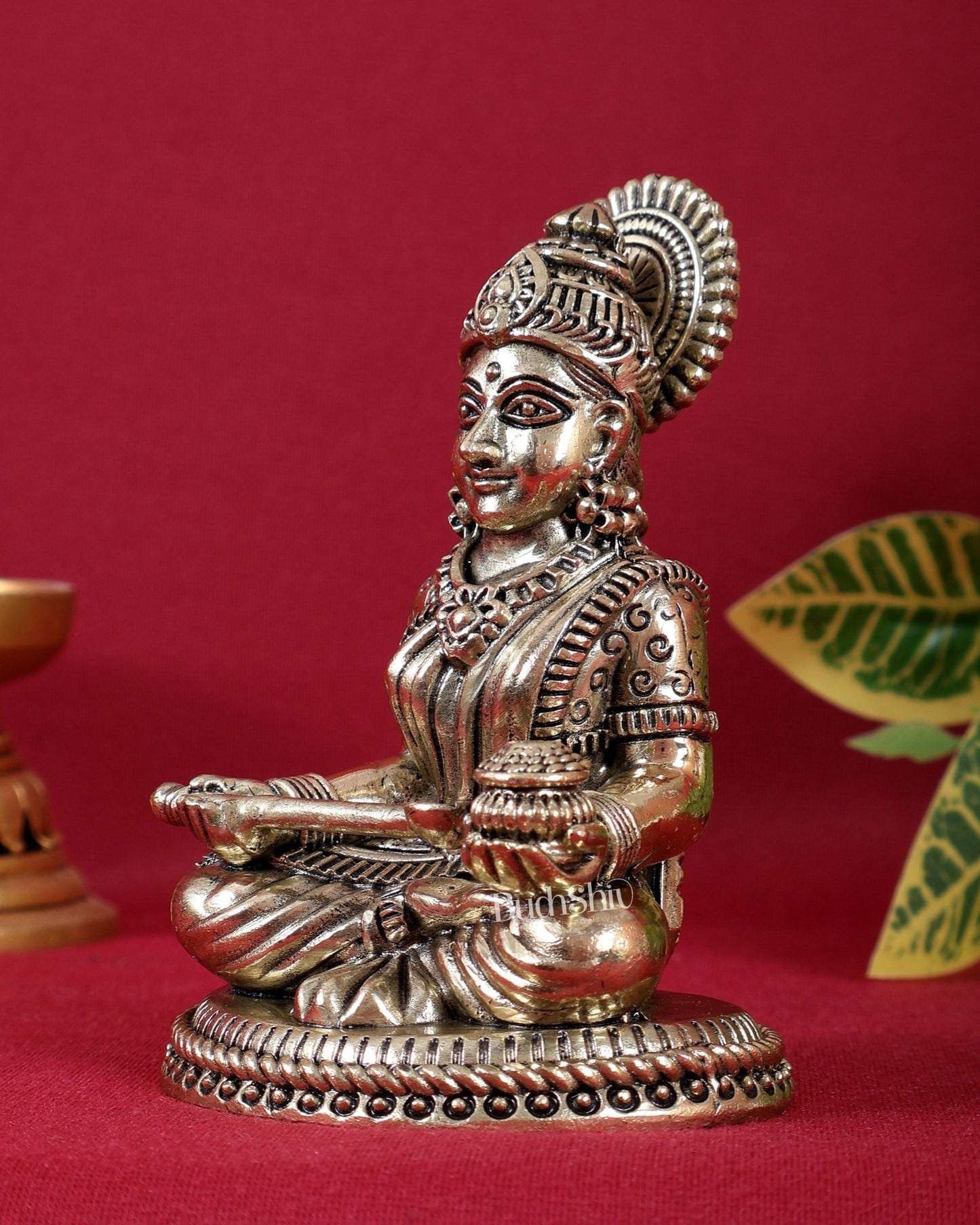 Brass Superfine Annapurna Devi Idol – 4 Inch Highly Detailed Sacred Statue (226 GM) - Budhshiv.com