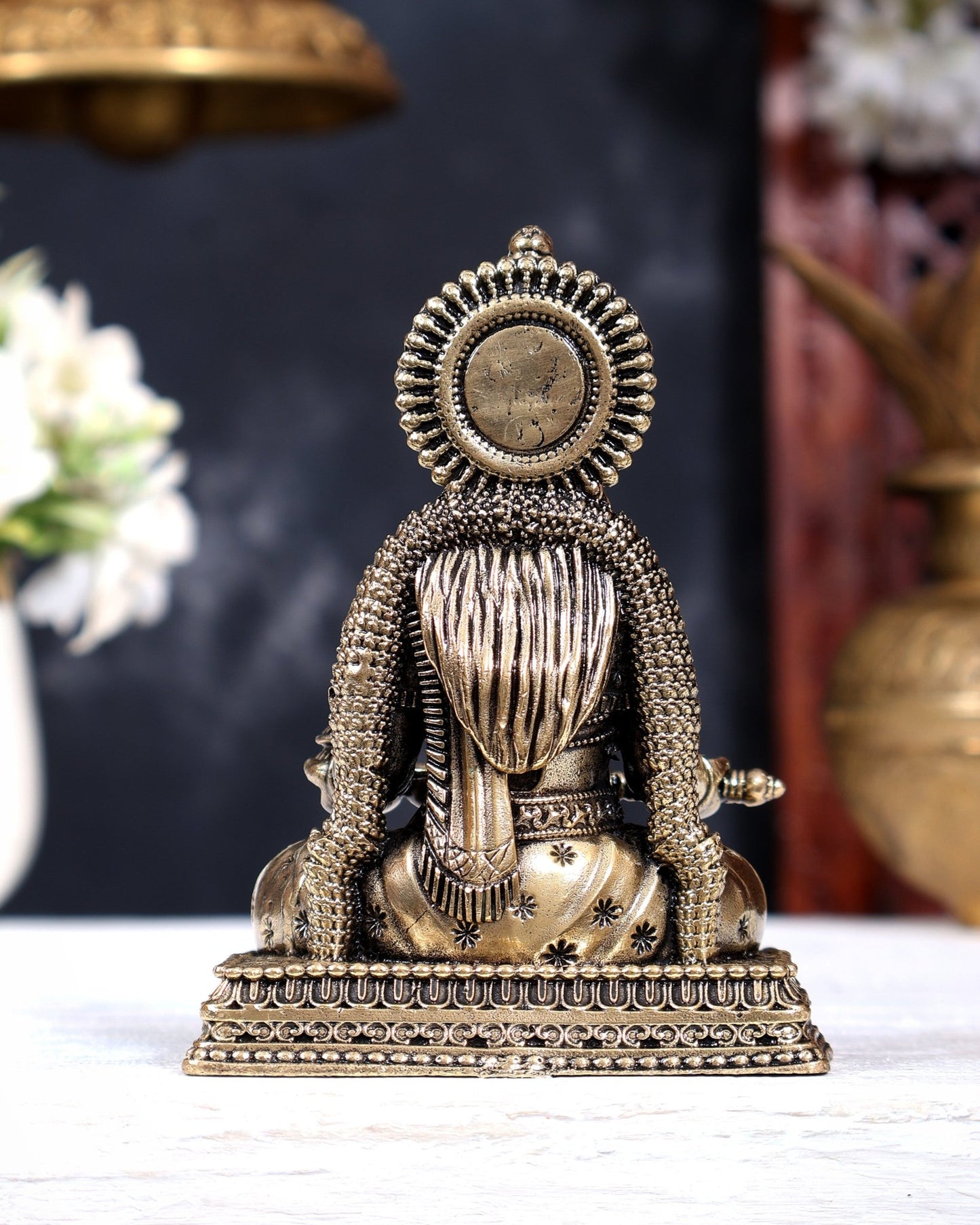 Brass Superfine Annapurna Devi Idol | Pure Brass Goddess of Nourishment 4 inch - Budhshiv.com