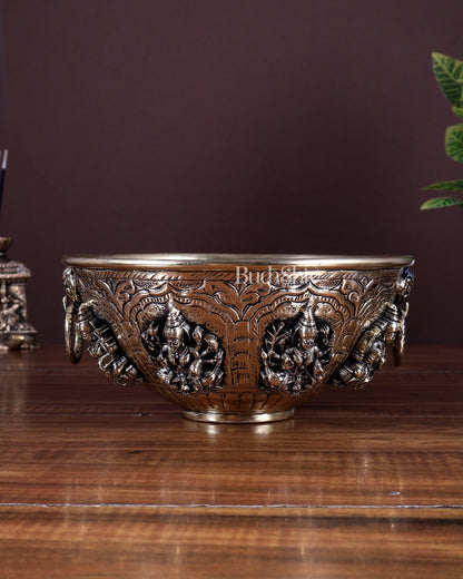 Brass Superfine Ashtalakshmi Bowl | Sacred Pooja Bowl for Daily Rituals (7 Inch) - Budhshiv.com