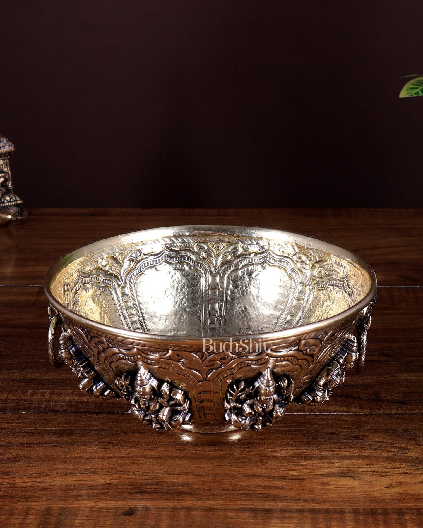 Brass Superfine Ashtalakshmi Bowl | Sacred Pooja Bowl for Daily Rituals (7 Inch) - Budhshiv.com