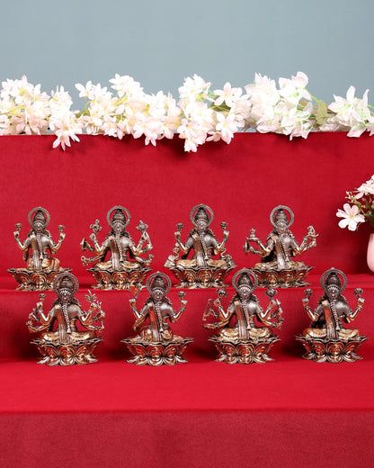 Brass Superfine Ashtalakshmi Idol Set – Eight Forms of Goddess Lakshmi (5 Inches Each) - Budhshiv.com