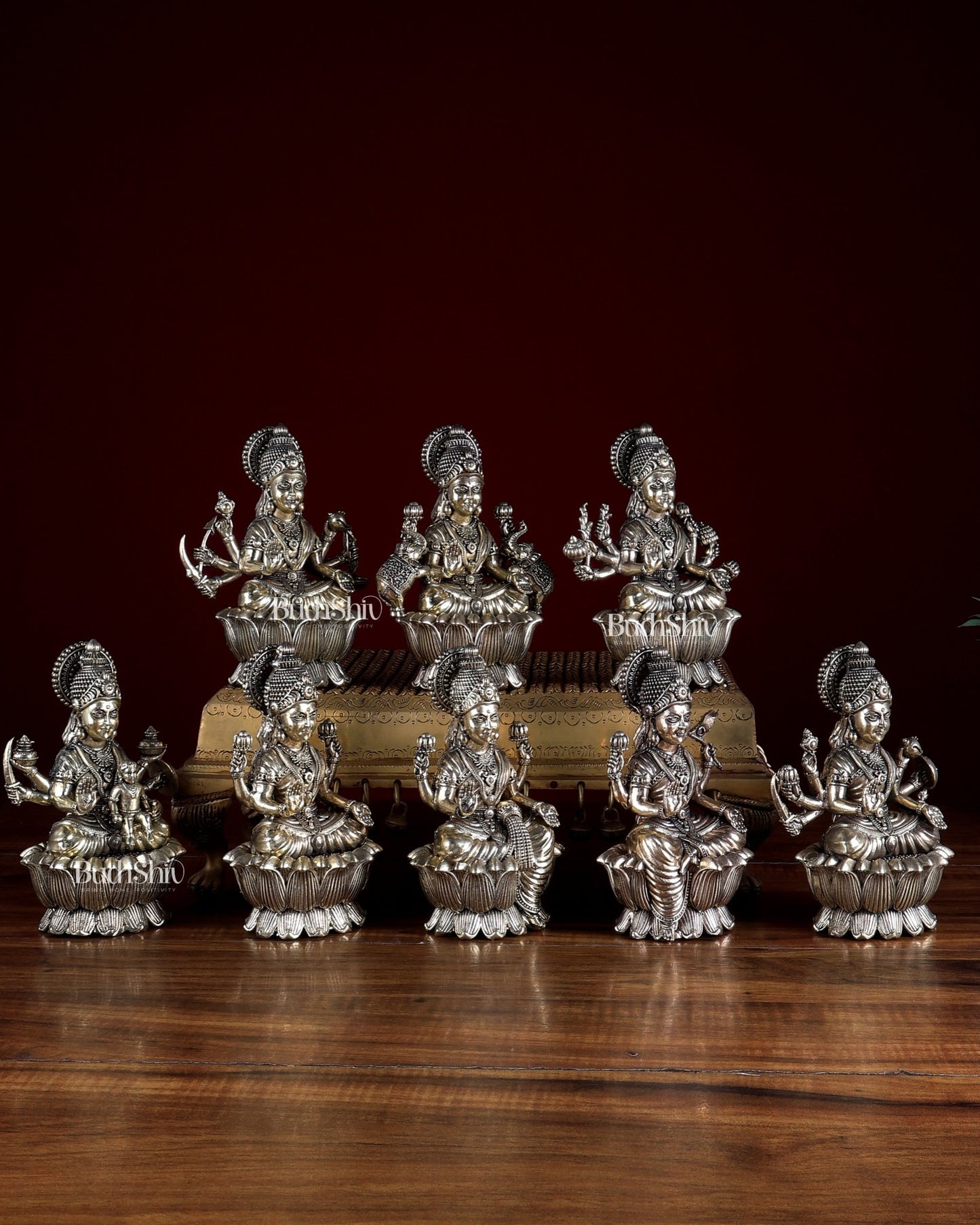 Brass Superfine Ashtalakshmi Idols 6" – Set of 8 Goddesses - Budhshiv.com