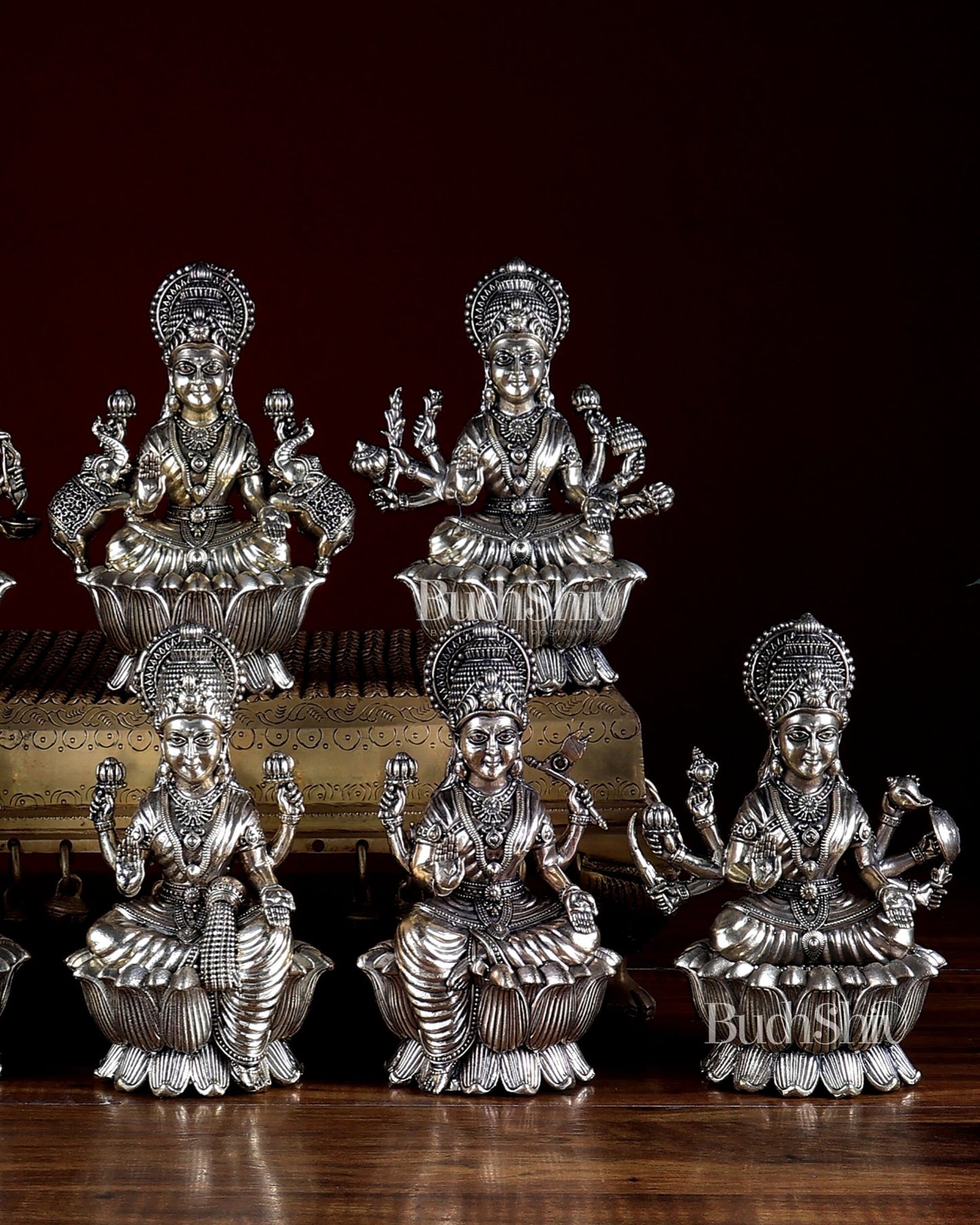 Brass Superfine Ashtalakshmi Idols 6" – Set of 8 Goddesses - Budhshiv.com
