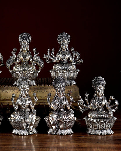 Brass Superfine Ashtalakshmi Idols 6" – Set of 8 Goddesses - Budhshiv.com