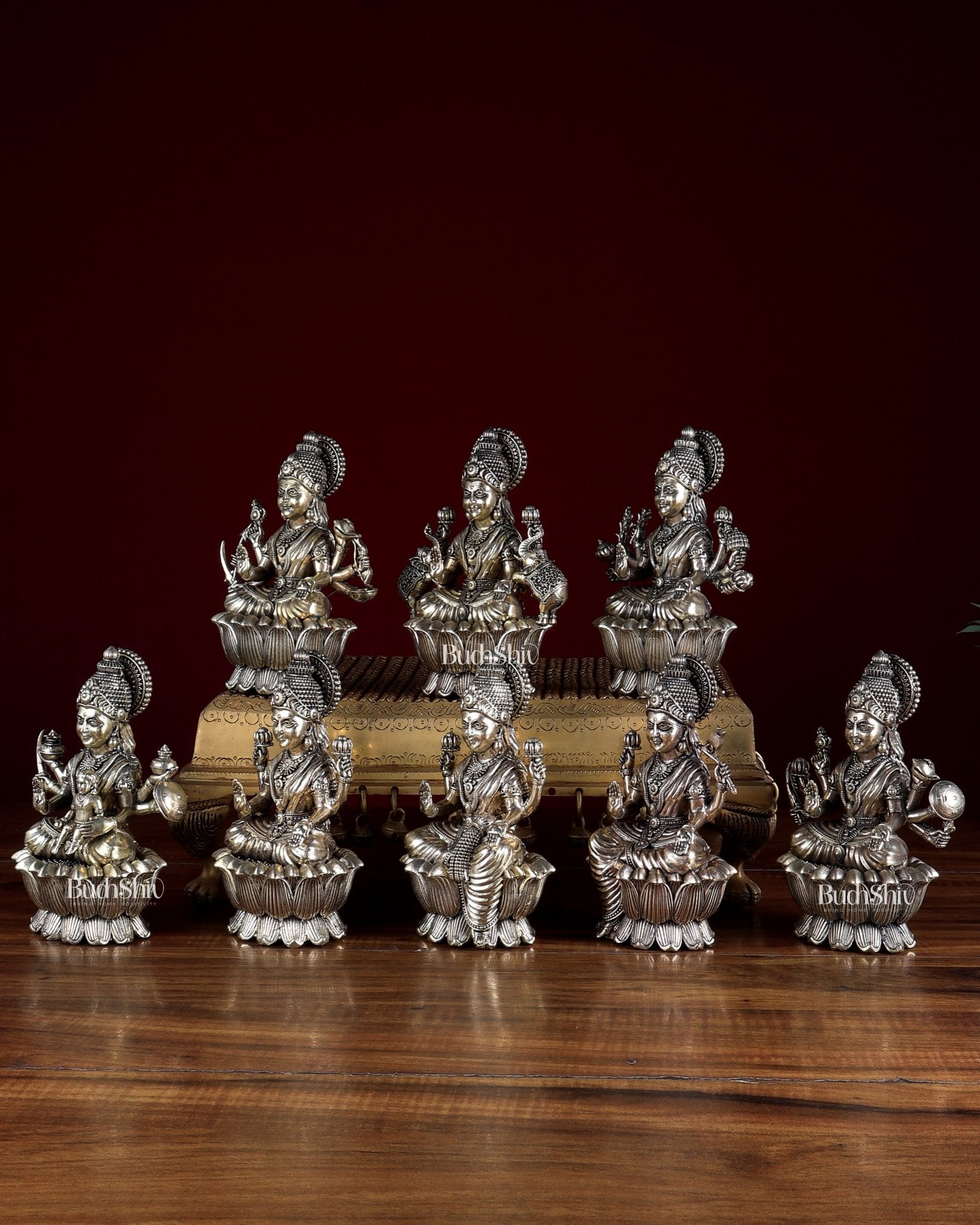Brass Superfine Ashtalakshmi Idols 6" – Set of 8 Goddesses - Budhshiv.com