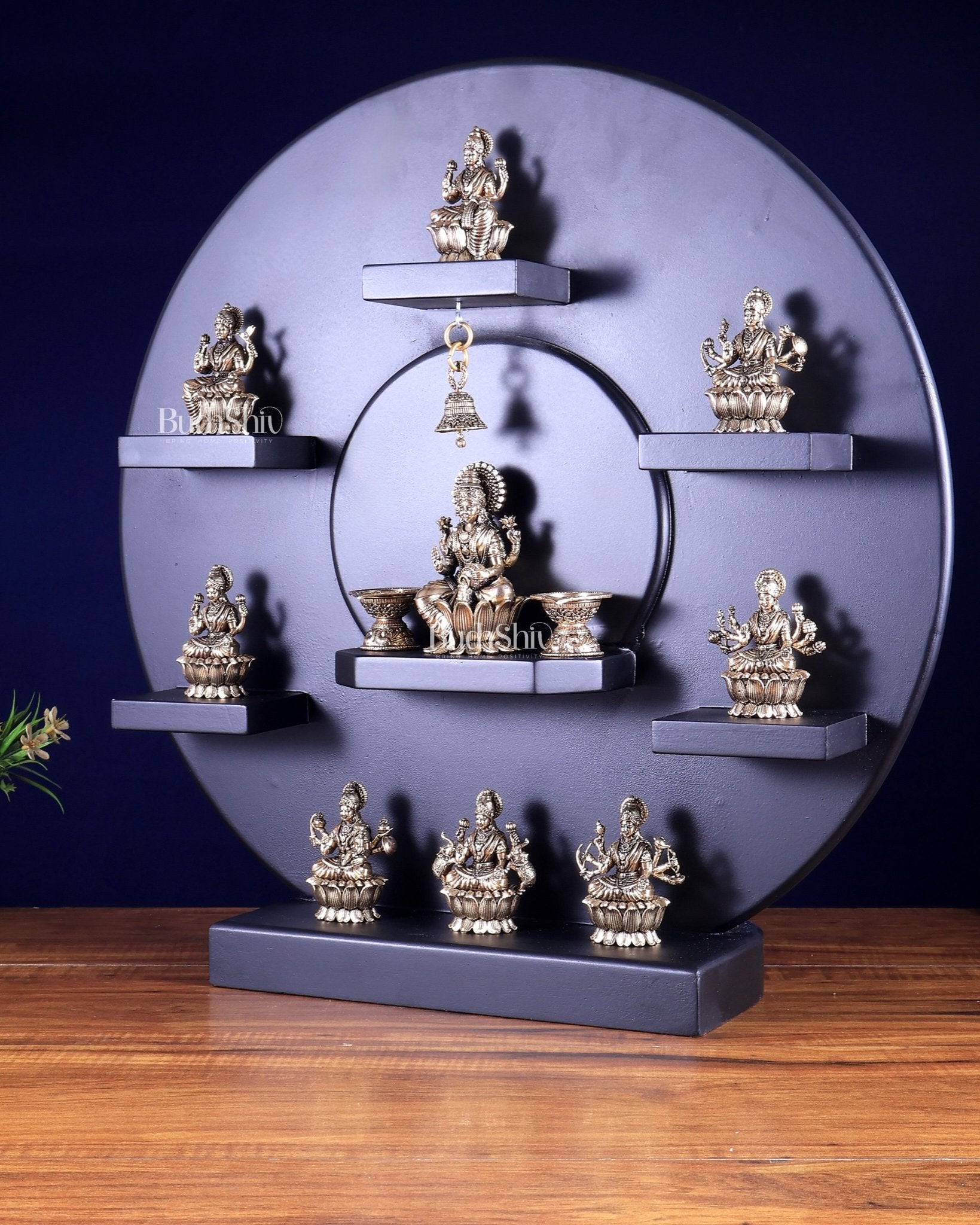 Brass Superfine Ashtalakshmi Idols with Mahalakshmi on MDF Panel 20 inch - Budhshiv.com