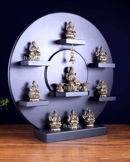 Brass Superfine Ashtalakshmi Idols with Mahalakshmi on MDF Panel 20 inch - Budhshiv.com