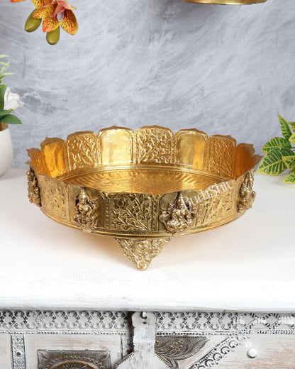 Brass Superfine Ashtalakshmi Urli – Auspicious Decorative Bowl - Budhshiv.com