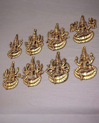 Brass Superfine Ashtalakshmi Wall Hanging Set – Intricate Detailing 5.5" - Budhshiv.com
