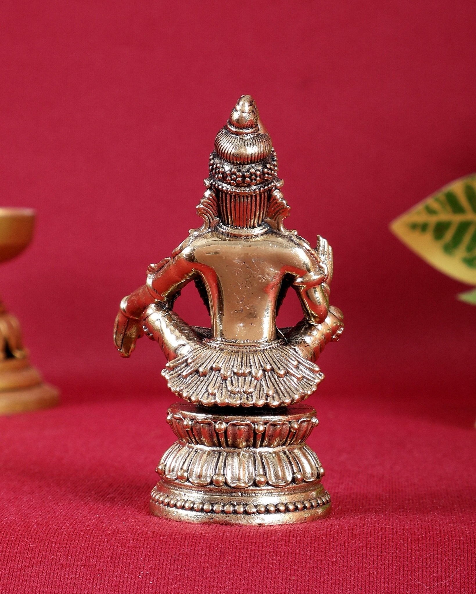 Brass Superfine Ayyappa Idol Miniature – 3 Inch Sacred Table Statue (73 GM) - Budhshiv.com