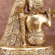 Brass Superfine Baal Gopal Krishna with Peacock | 7 Inch Height - Budhshiv.com