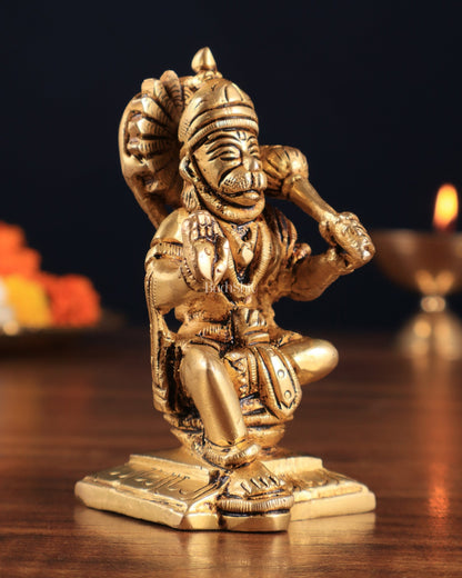 Brass Superfine Blessing Hanuman Idol 3.5" – Symbol of Strength & Devotion - Budhshiv.com