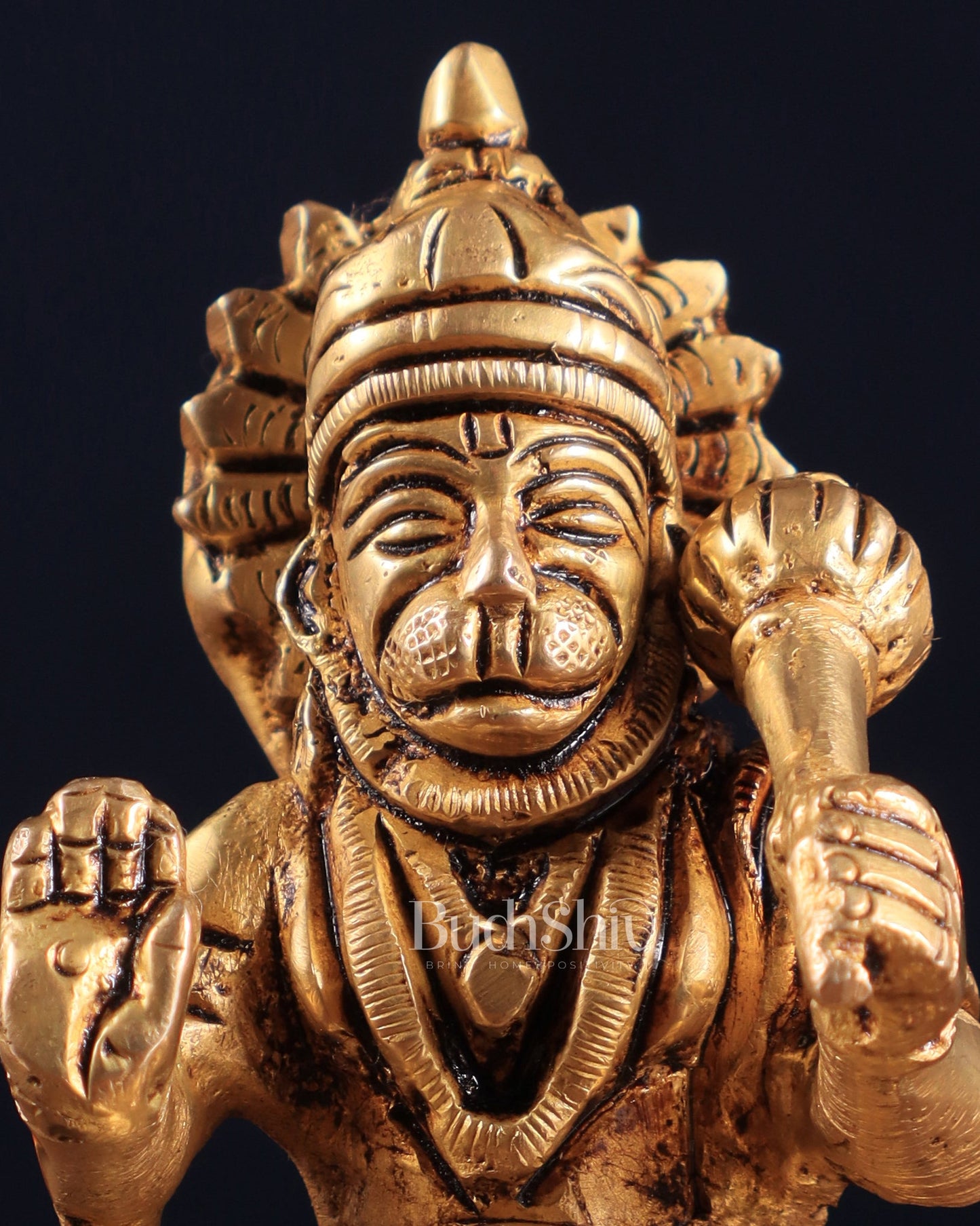 Brass Superfine Blessing Hanuman Idol 3.5" – Symbol of Strength & Devotion - Budhshiv.com