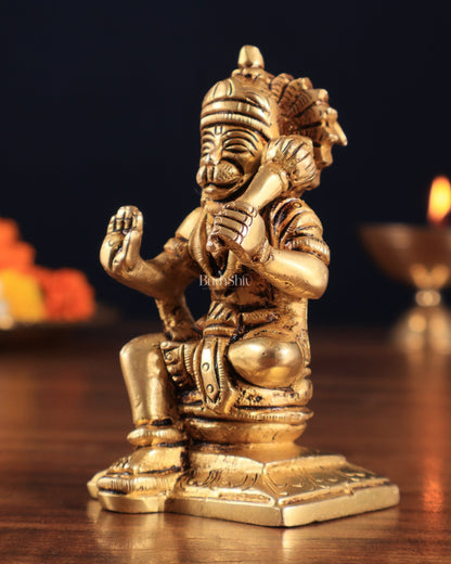 Brass Superfine Blessing Hanuman Idol 3.5" – Symbol of Strength & Devotion - Budhshiv.com