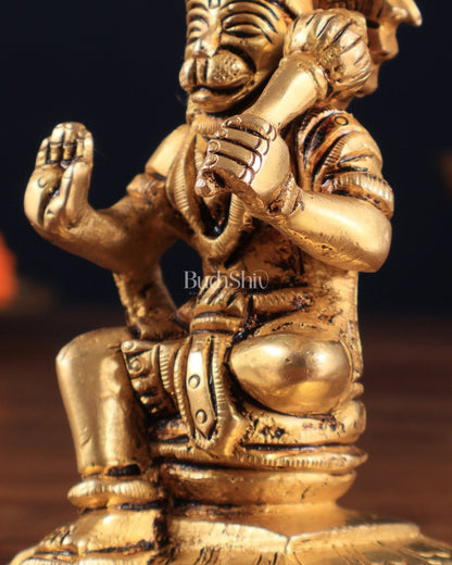 Brass Superfine Blessing Hanuman Idol 3.5" – Symbol of Strength & Devotion - Budhshiv.com