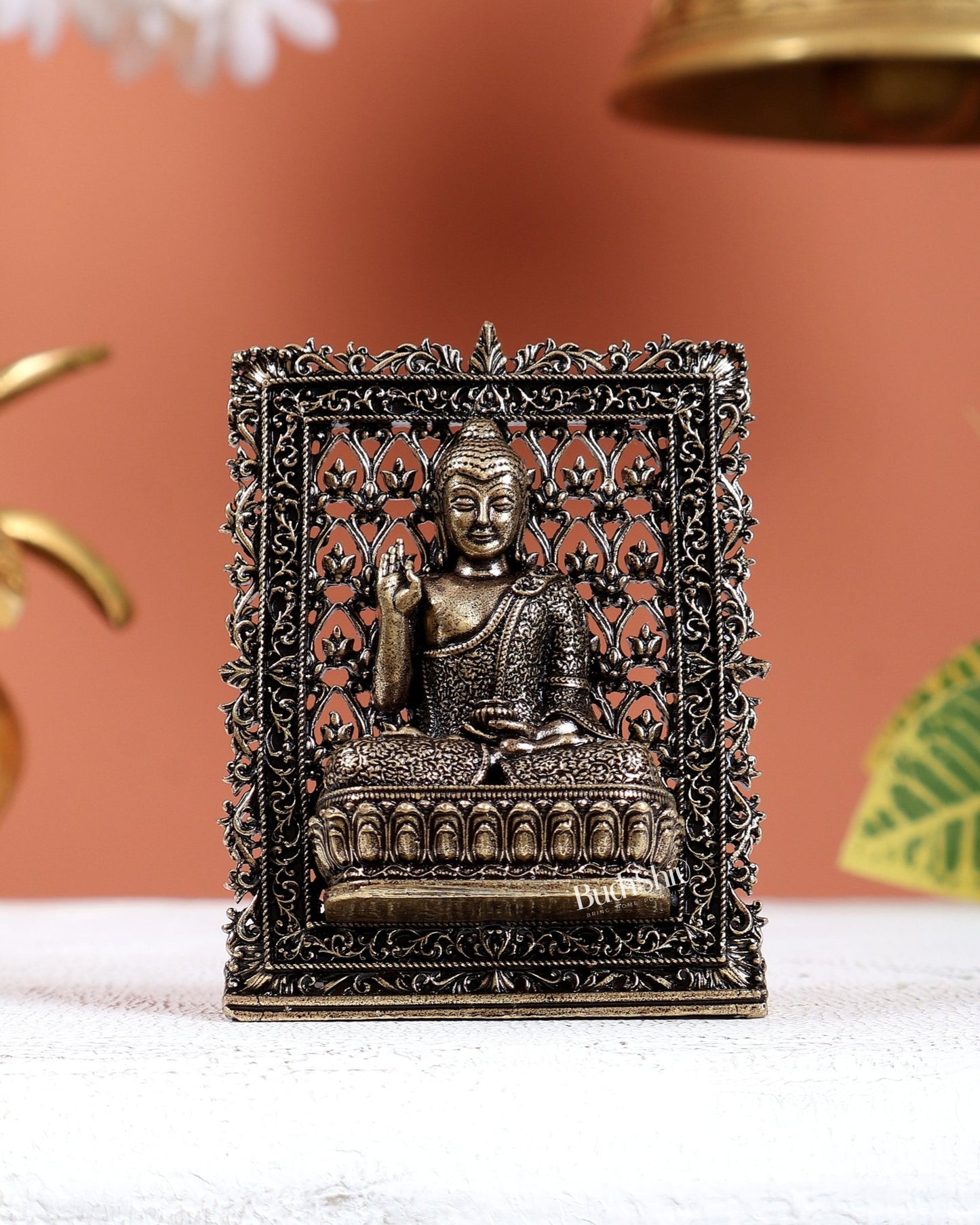 Brass Superfine Buddha Car Dashboard Idol – Peaceful Divine Miniature (3 Inches) - Budhshiv.com
