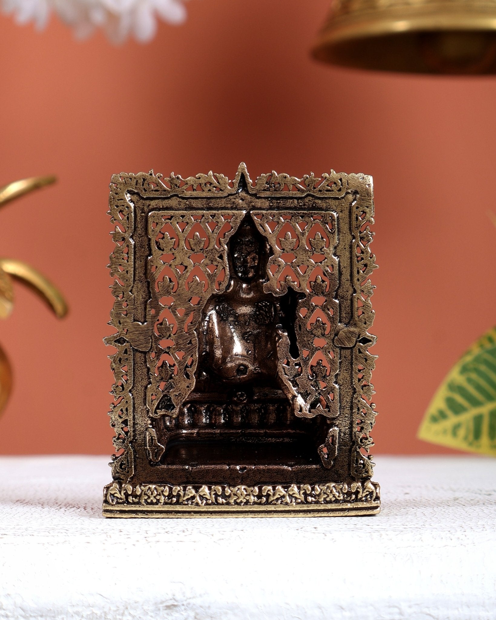 Brass Superfine Buddha Car Dashboard Idol – Peaceful Divine Miniature (3 Inches) - Budhshiv.com