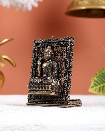Brass Superfine Buddha Car Dashboard Idol – Peaceful Divine Miniature (3 Inches) - Budhshiv.com