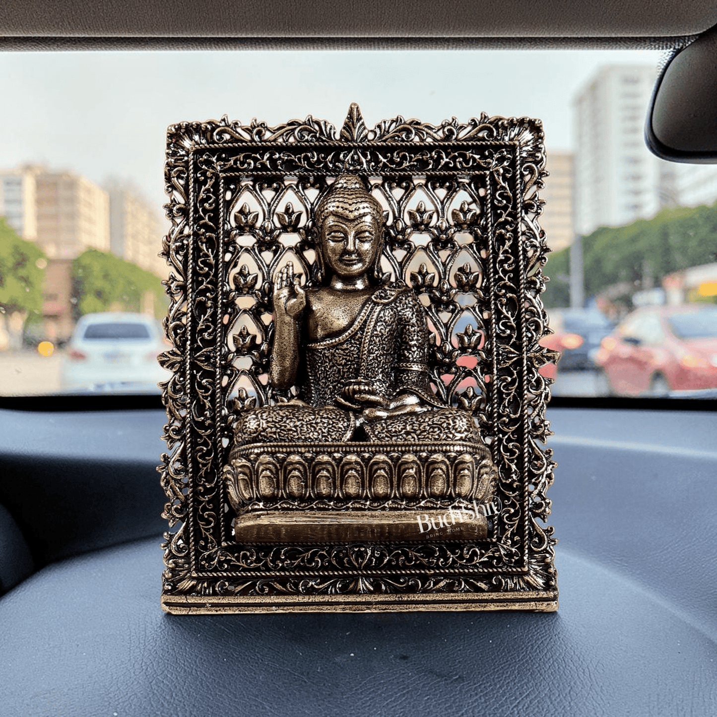 Brass Superfine Buddha Car Dashboard Idol – Peaceful Divine Miniature (3 Inches) - Budhshiv.com