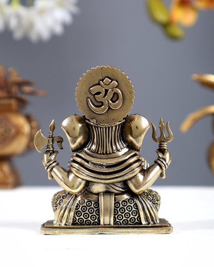 Brass Superfine Dagduseth Ganapati Idol 3 inch - Budhshiv.com