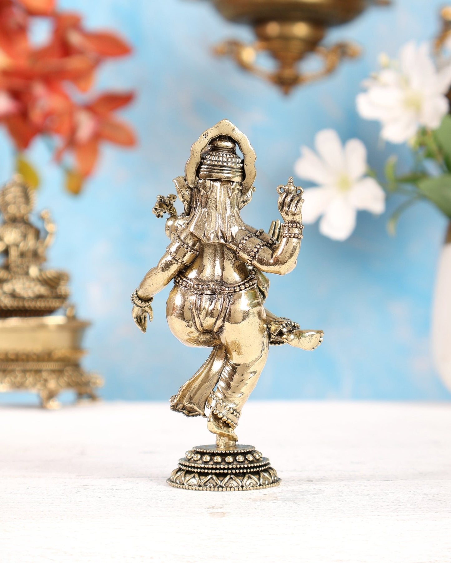 Brass Superfine Dancing Ganesha Idol 6 inch - Budhshiv.com