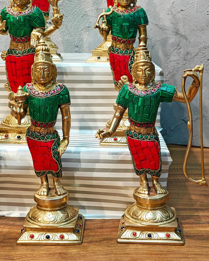 Brass Superfine Dashavatar Idols with stonework 10" - Budhshiv.com