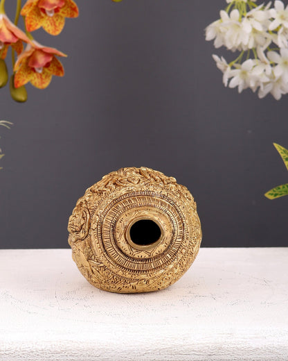 Brass Superfine Durga Darbar Shankh – 9.5 inch - Budhshiv.com