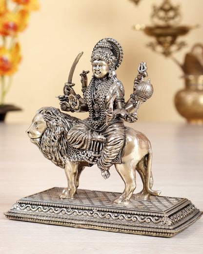 Brass Superfine Durga Maa Ambe Idol with Base – 4.5 Inch Divine Murti - Budhshiv.com