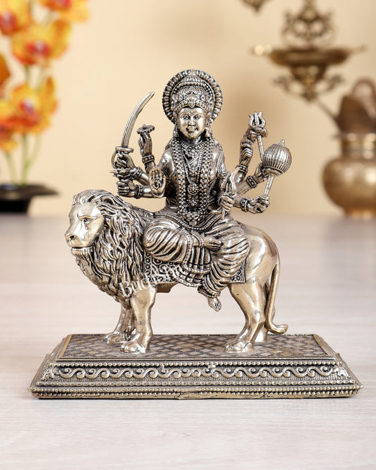 Brass Superfine Durga Maa Ambe Idol with Base – 4.5 Inch Divine Murti - Budhshiv.com